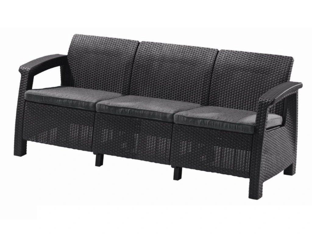 Pohodlná trojsedačka Keter Corfu love seat max s jednoduchou montážou