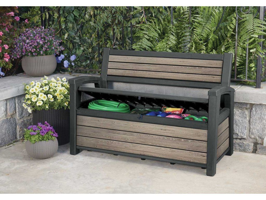 Úložný box a lavica KETER Deco Garden Bench Ashwood 265 l