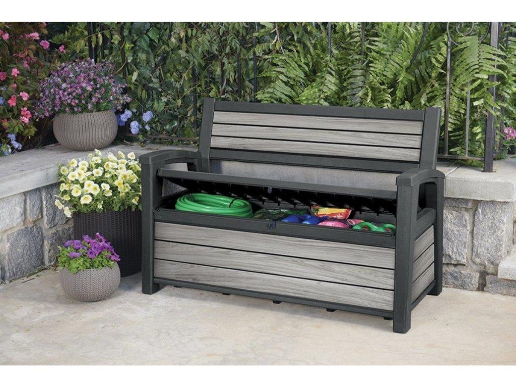 KETER Deco Garden Bench: Záhradná lavica s úložným priestorom, ktorá nehnije