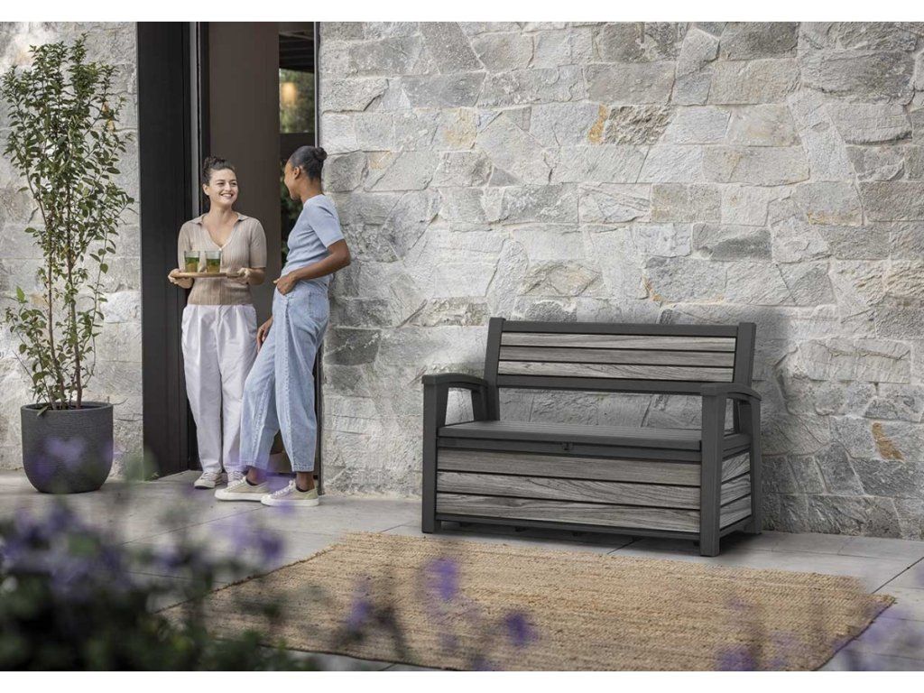 Záhradná lavica s úložným priestorom KETER Deco Garden Bench