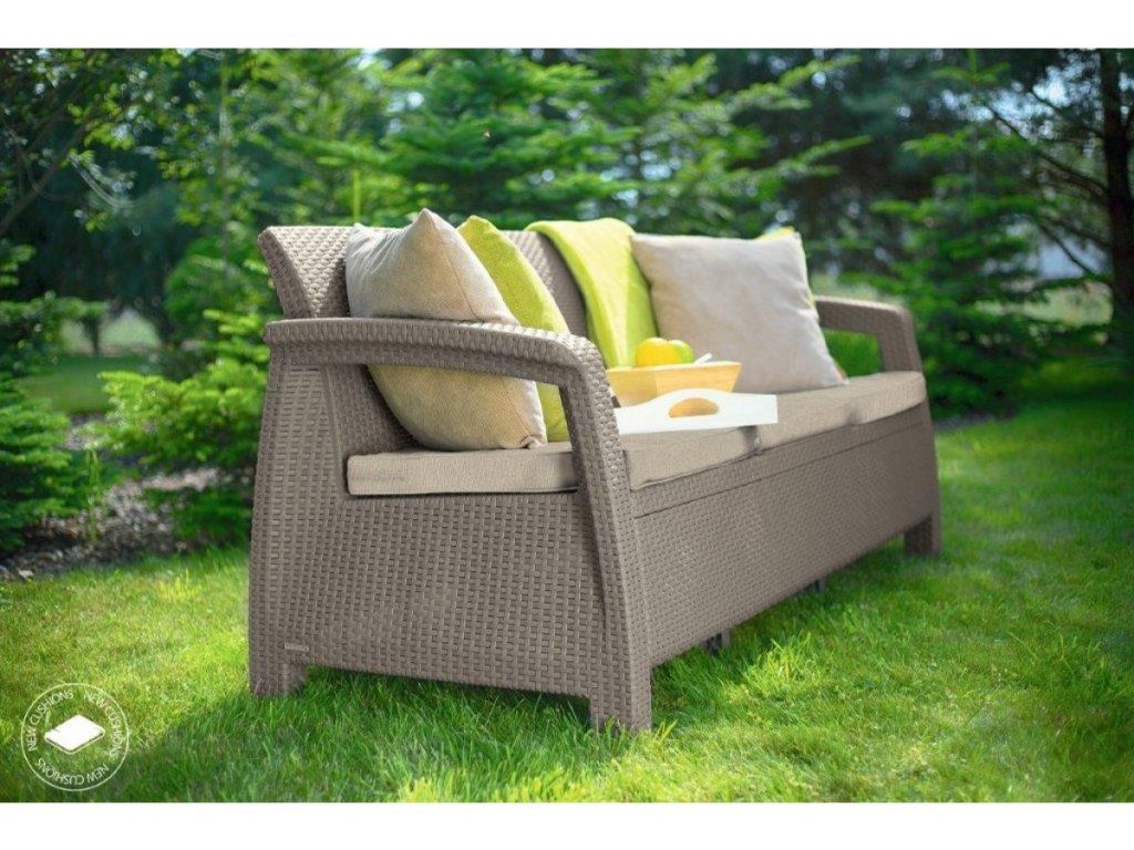 Keter Corfu love seat max v odtieni cappuccino odolá UV žiareniu