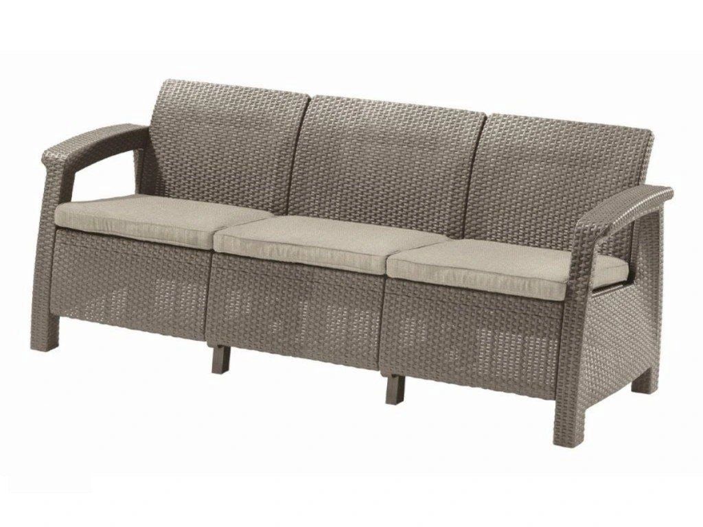 Pohodlná trojsedačka Keter Corfu love seat max s jednoduchou montážou