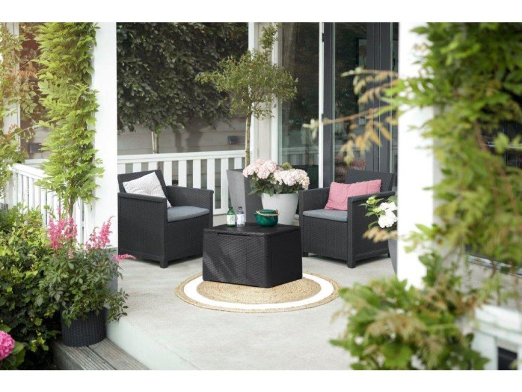 Záhradné kreslo Keter Elodie grafitové 2 ks pre váš maximálny relax