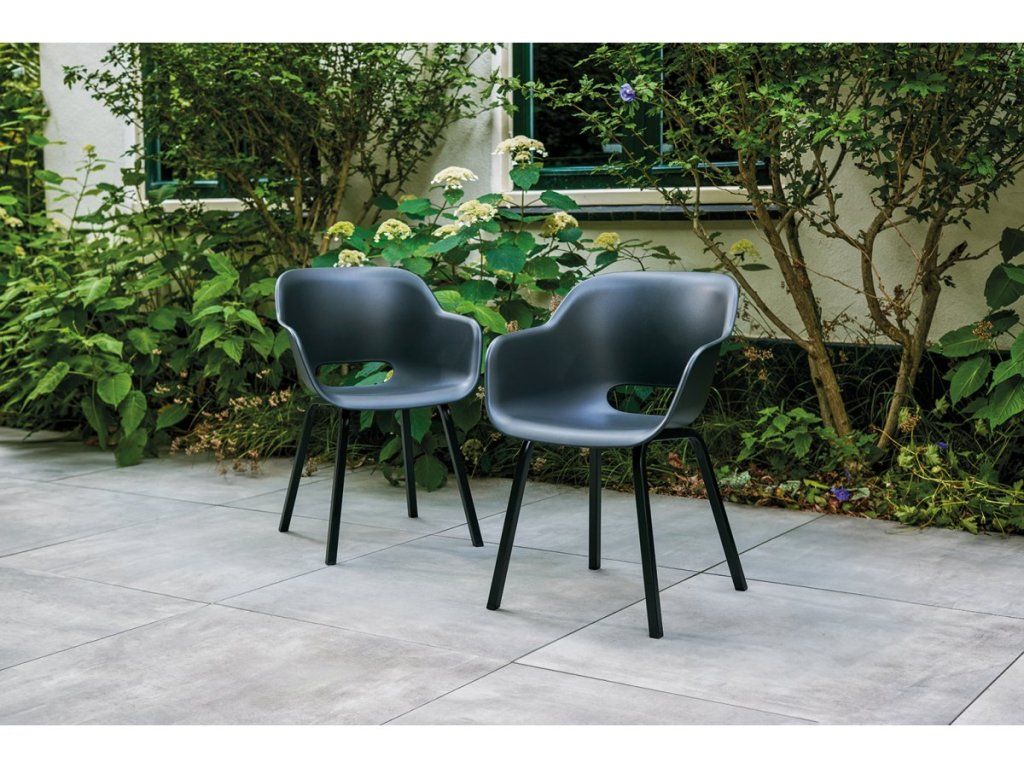 Záhradné kreslo Keter Noa cup grafitové v sete 2 ks