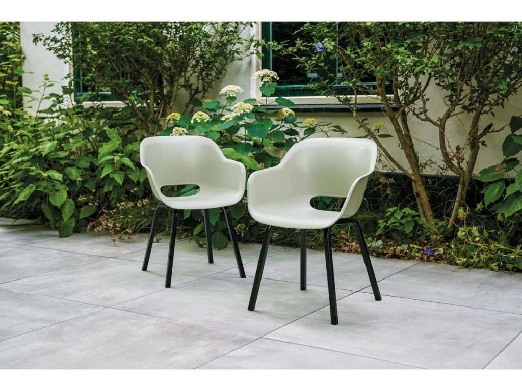 Záhradné kreslo Keter Noa cup cappuccino – set 2 ks s kovovými nohami