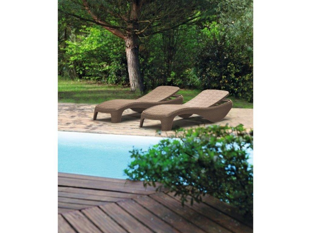 Polohovateľné záhradné ležadlo Keter Atlantic cappuccino s nosnosťou 110 kg