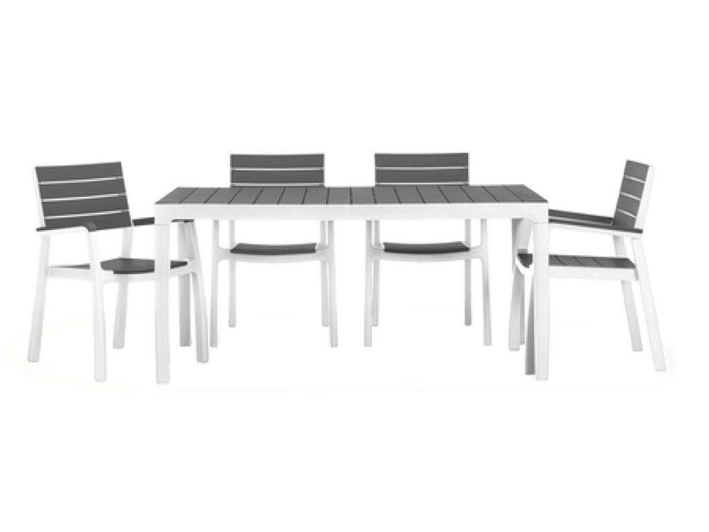 Set Keter Harmony: Stôl a 4 stoličky s textúrou dreva