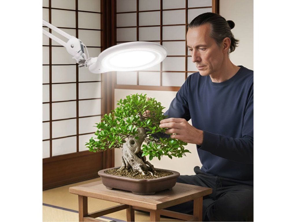 Stolová lampa s lupou EXTOL LIGHT pre detailnú prácu bez únavy