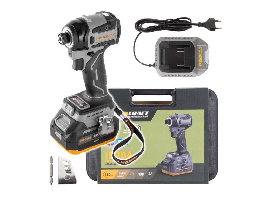 Aku rázový uťahovák PROCRAFT Industrial ID20A na drevostavby a do dielne