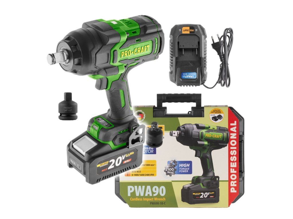 Aku rázový uťahovák Procraft PWA90 do náročnej dielne