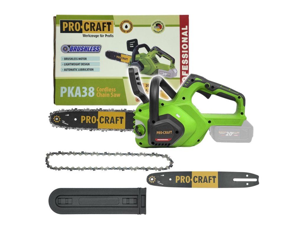 Aku reťazová píla PROCRAFT PKA38 skracuje prerezávanie stromov na polovicu