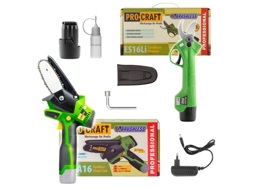 Záhradná sada Procraft PKA16bb + ES16Li1B do každej ruky
