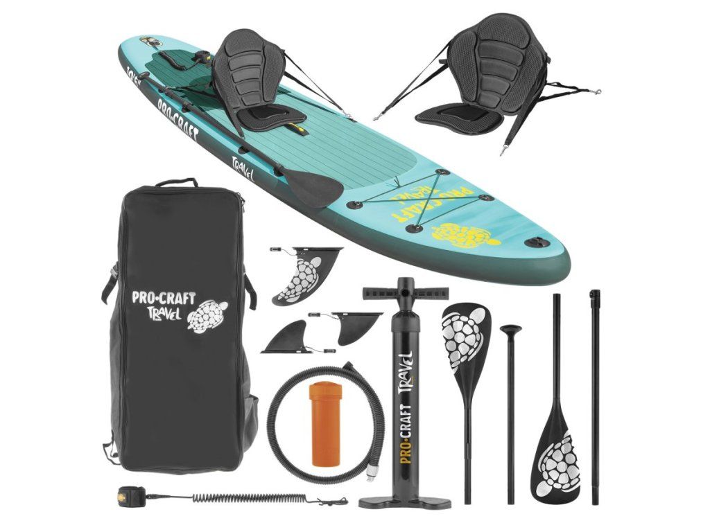 Premena na stabilný kajak s kompletnou výbavou súpravy Procraft Travel SUP320