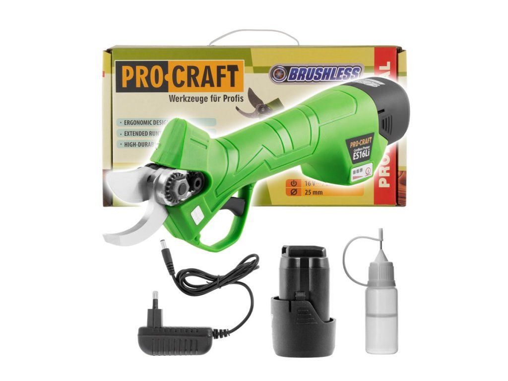Dvojčepeľové aku nožnice Procraft ES16Li1B detail čepelí
