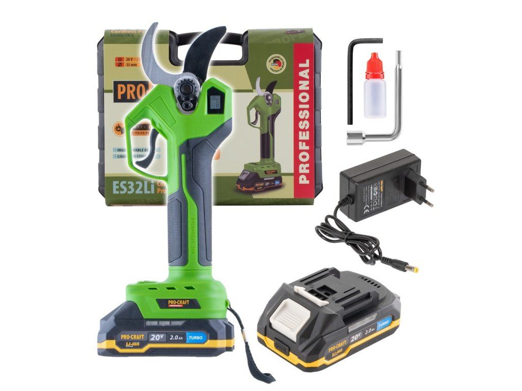 Procraft ES32Li akumulátorové nožnice na konáre s batériou