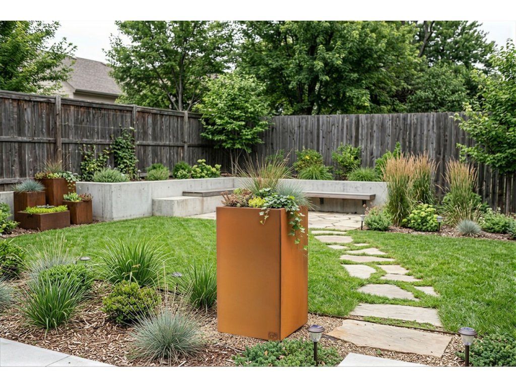 Kvetináč G21 Corten Square z cortenovej ocele s hrúbkou 2 mm