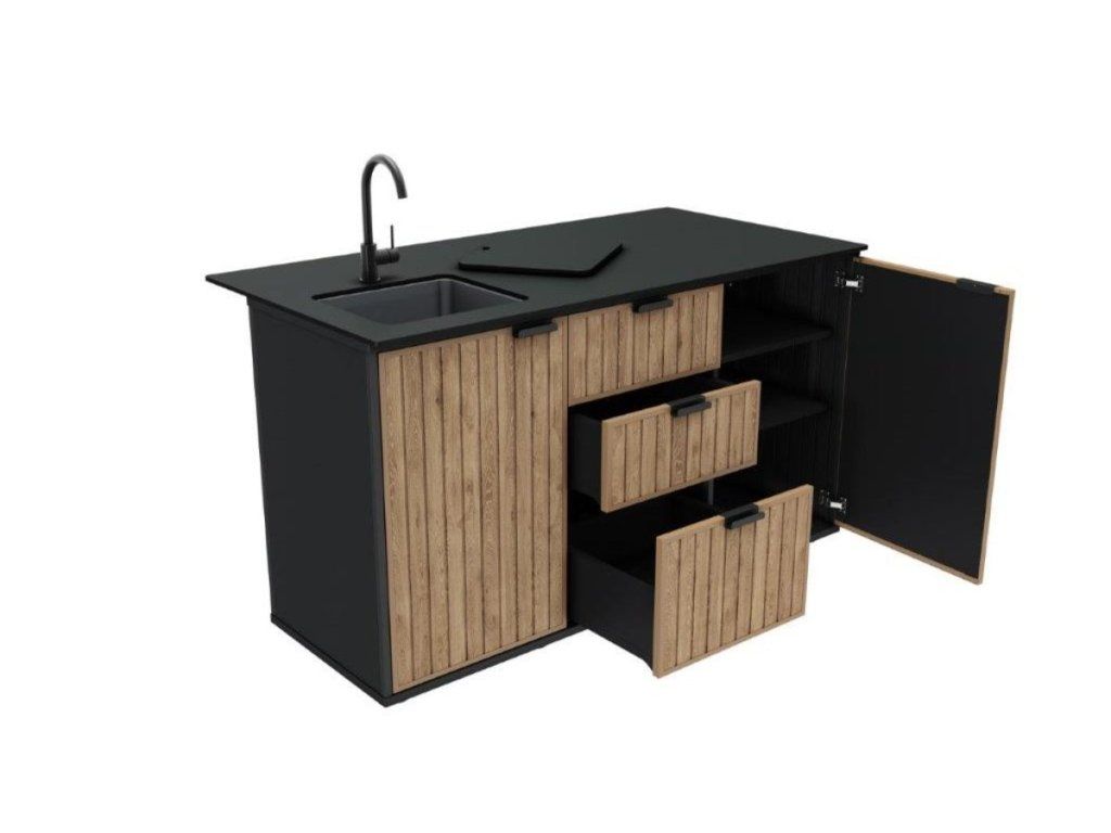 Záhradná kuchyňa Keter Deco Compact pripravená na inštaláciu vstavanej chladničky