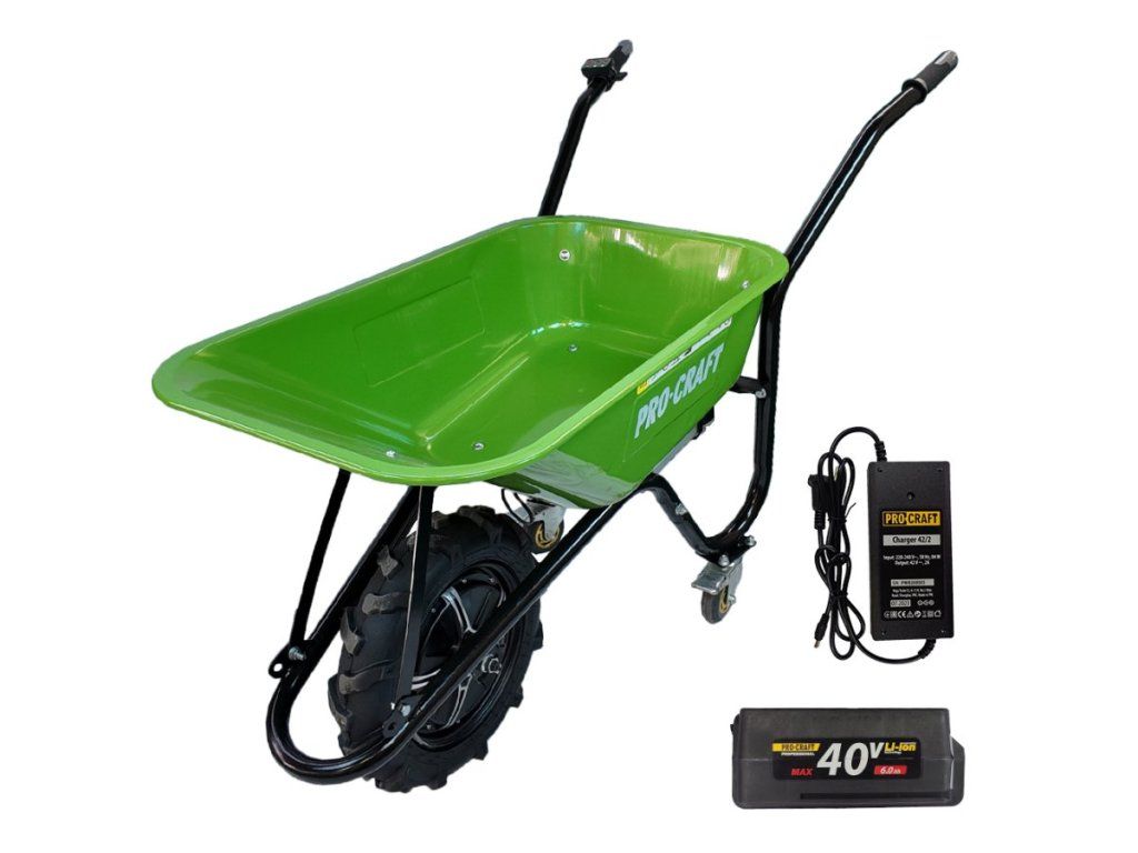Aku fúrik Procraft PWB150 s oceľovým rámom a predným 420 mm kolesom