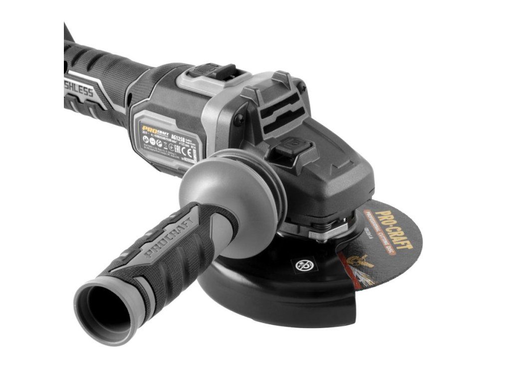 Aku uhlová brúska Procraft AG125Bbb s priemerom kotúča 125 mm