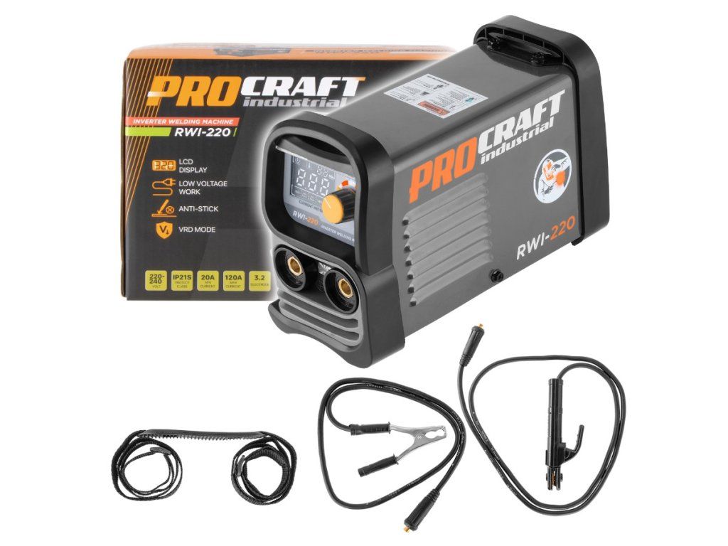 Zvárací invertor Procraft RWI-300 MMA s káblovým príslušenstvom