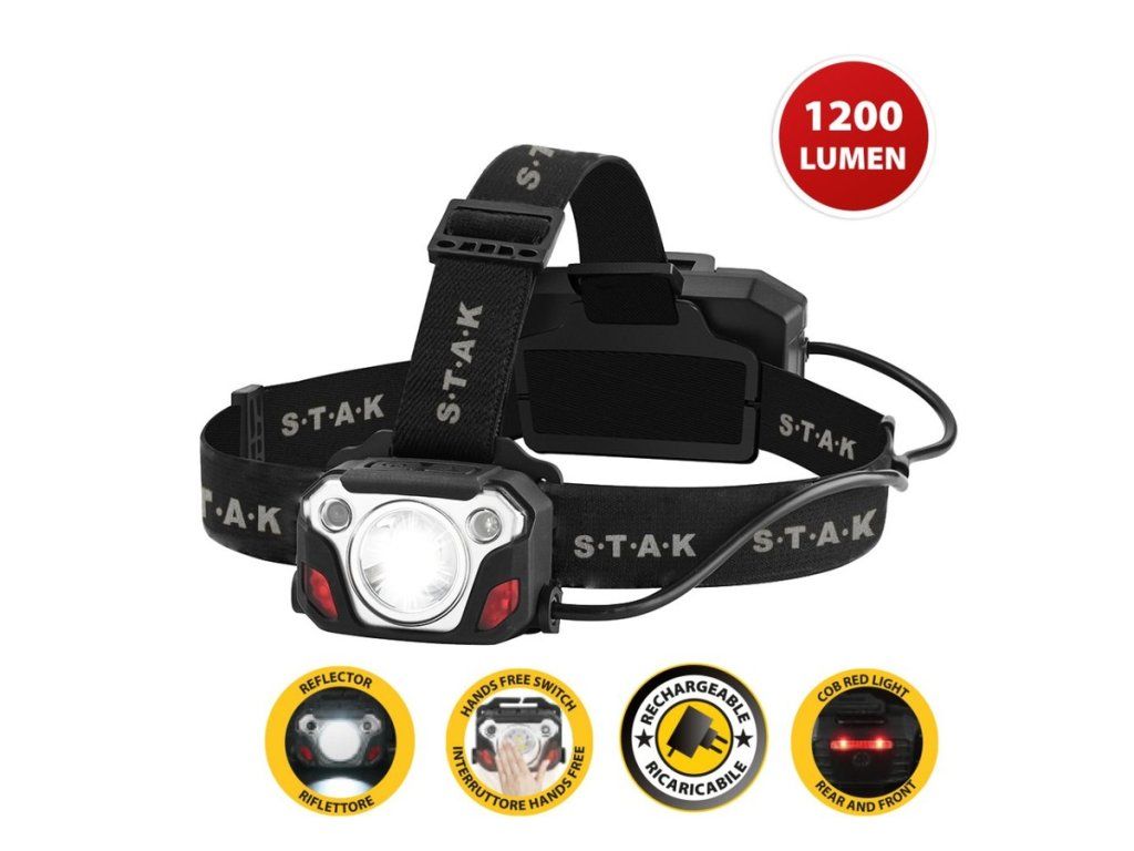 Nabíjateľná LED čelovka VELAMP ST219 s bezdotykovým senzorom