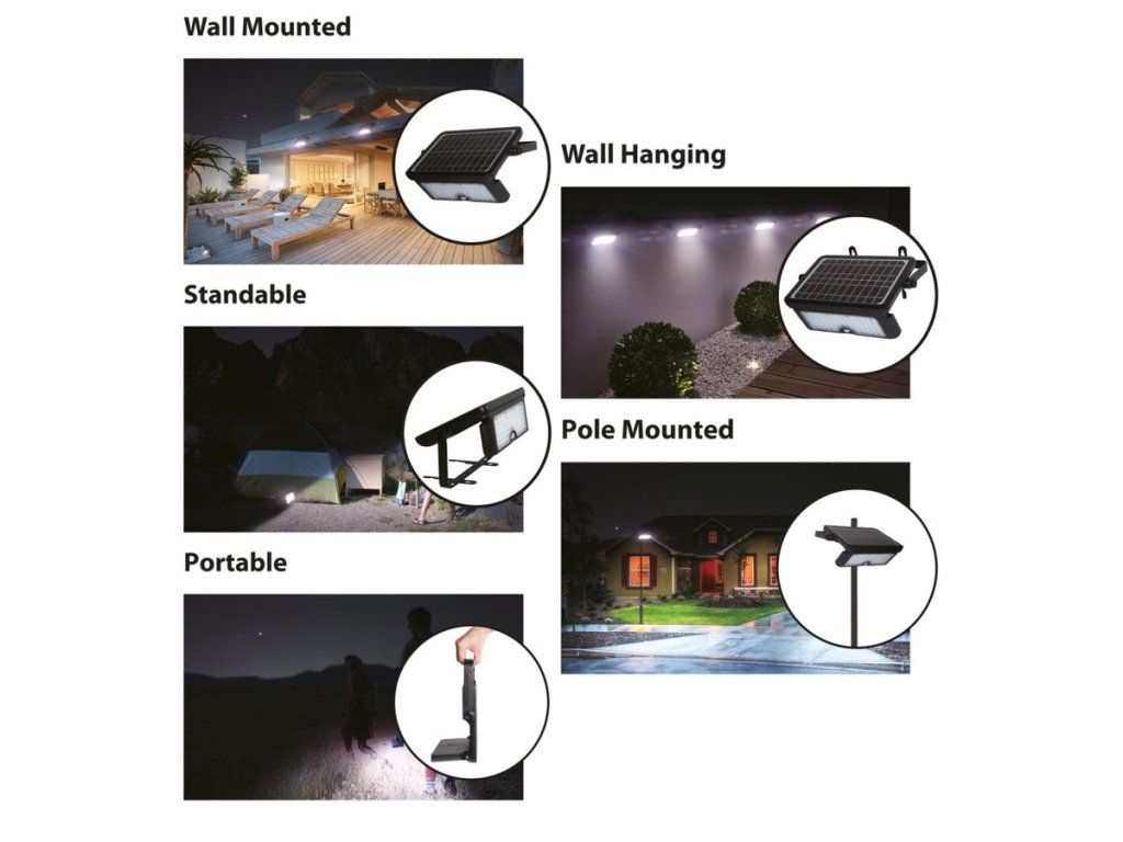 Monokryštalický solárny panel 6 W na reflektore VELAMP SL362