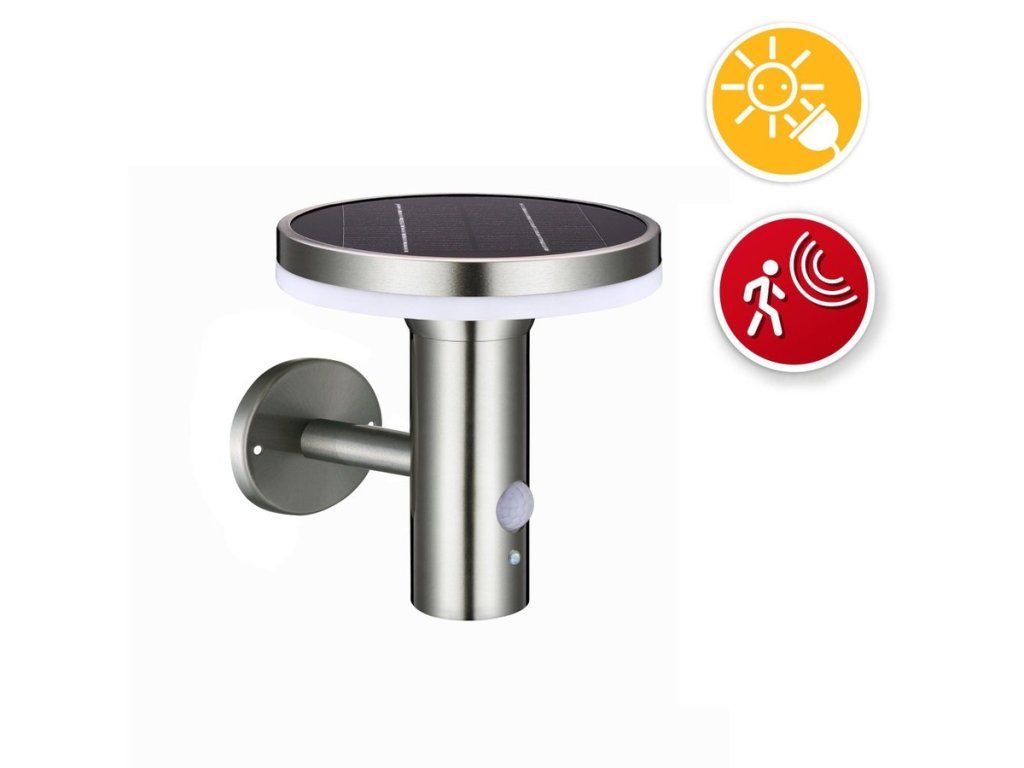 Solárne LED nástenné svietidlo VELAMP SL330 s pohybovým senzorom