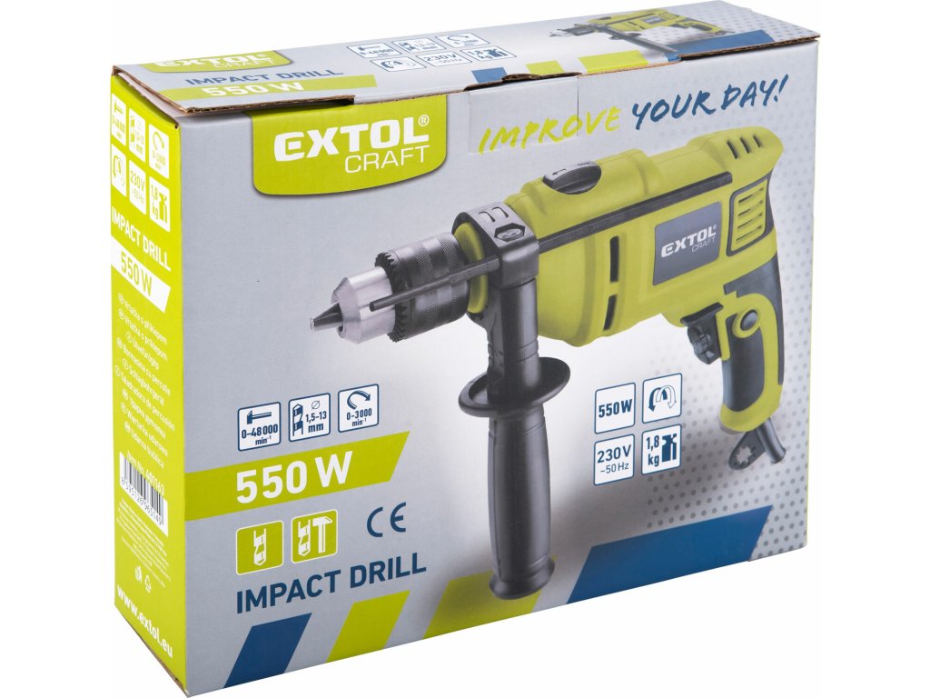 Vŕtačka príklepová EXTOL CRAFT 550W – výkonný pomocník do dielne