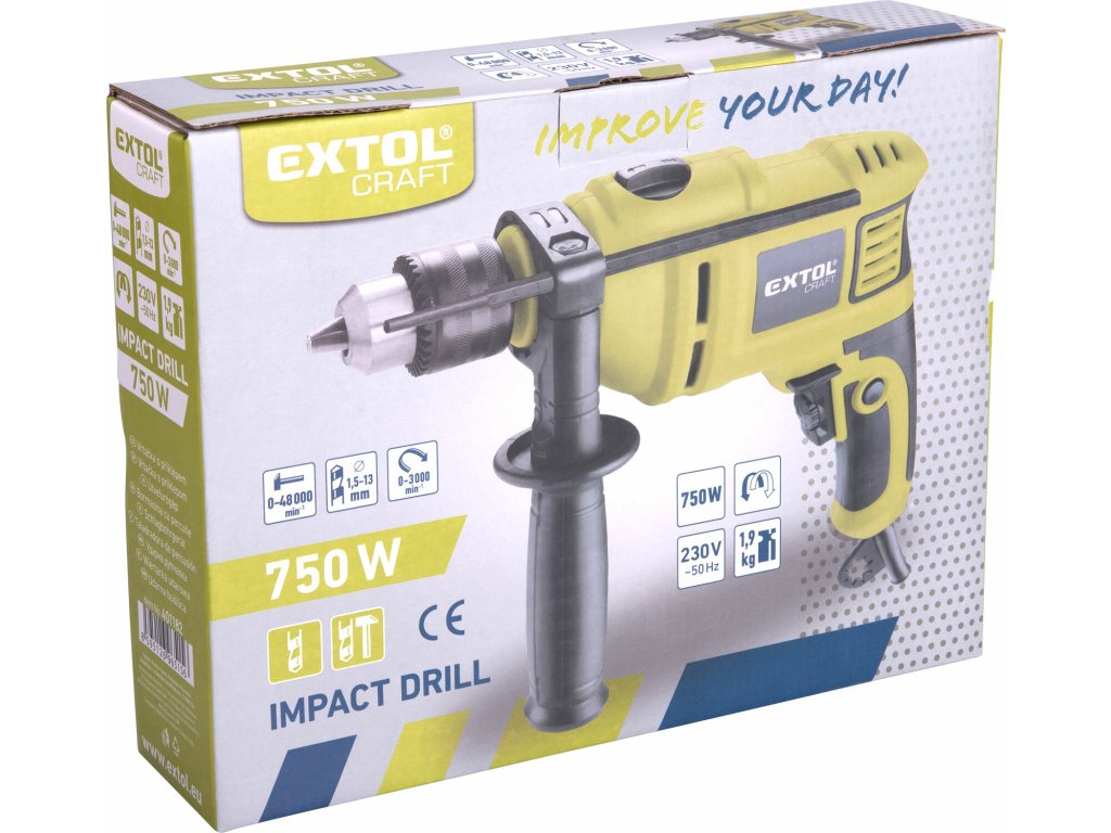 Vŕtačka príklepová EXTOL CRAFT 750W – výkonný pomocník do dielne