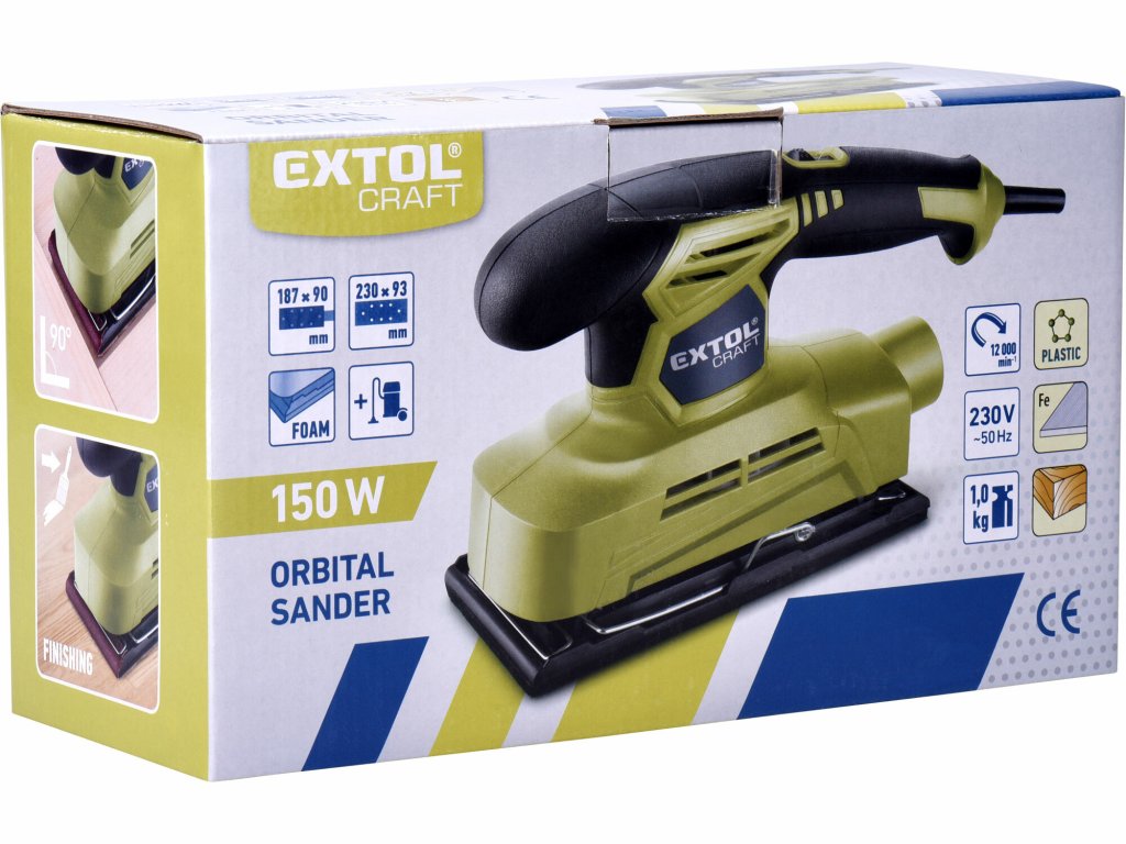 EXTOL CRAFT vibračná brúska 150W – 187x90mm pracovná plocha