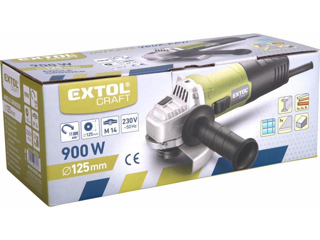 Brúska uhlová 900W EXTOL CRAFT s nastaviteľnou rukoväťou