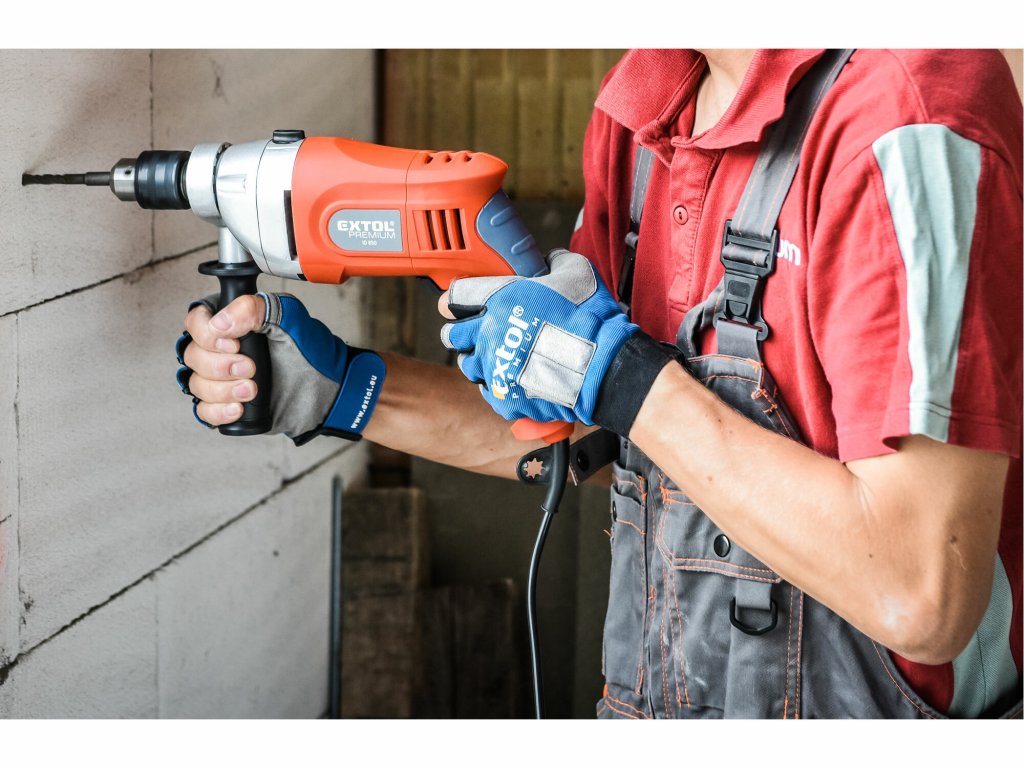 EXTOL PREMIUM príklepová vŕtačka 850W – vhodná na murivo, kov aj drevo